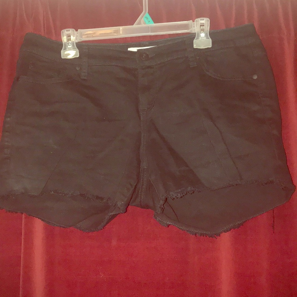 Black jean shorts